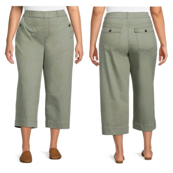 Terra & Sky Pants - NWT Terra & Sky Women's Plus Size Pull-On Wide-Leg Pants Size 0X (14W)